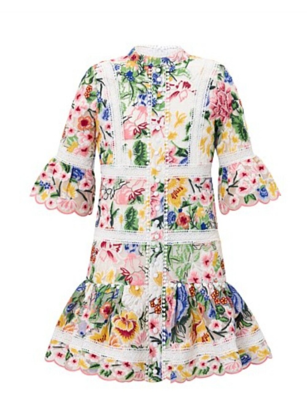 MARLO KARLA EMBROIDERED FLORAL DRESS